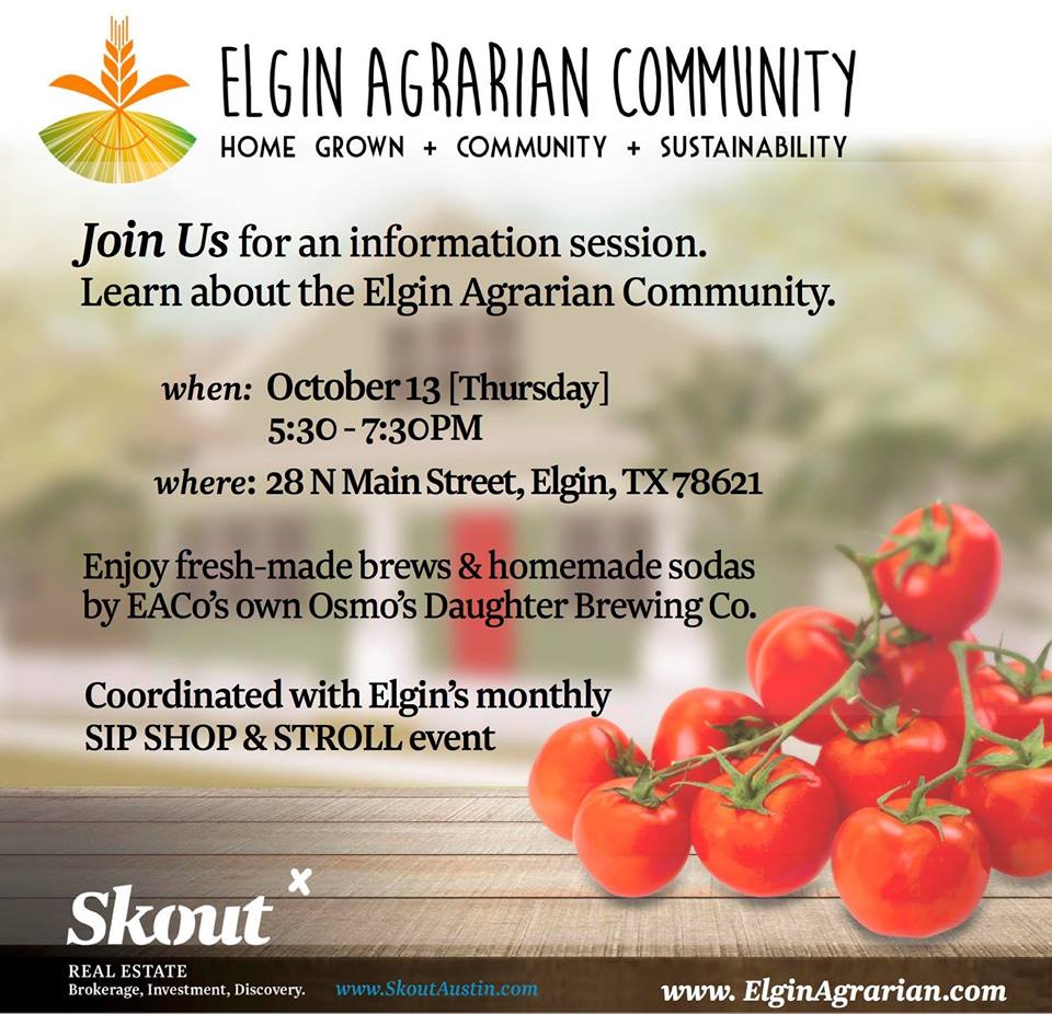 Elgin Agrarian Community Oct. 13th Info Session
