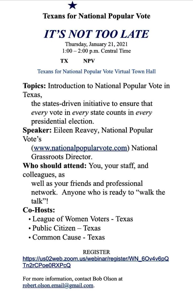 texans for national popular vote